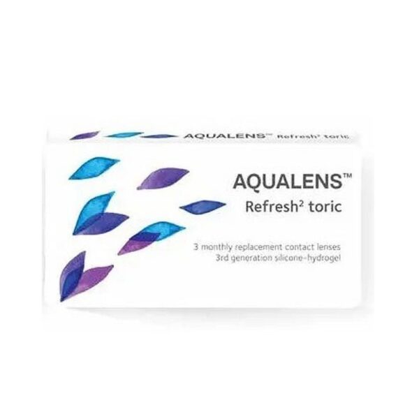 Aqualens refresh 2 toric, μηνιαίοι αστιγματικοι φακοί επαφής σιλικόνης υδρογελης (3 φακοί)